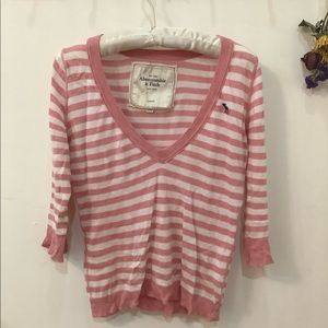 Y2k Pink Abercrombie & Fitch Stripe Top